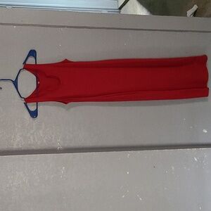 A long red maxi dress